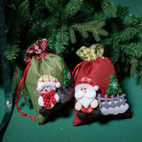 Christmas Gift Bag Red Green Drawstring Candy Bag Decorations