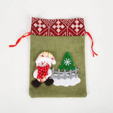 Christmas Gift Bag Red Green Drawstring Candy Bag Decorations