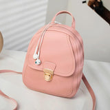 Girl Headphone Hole Backpack Student Shoulder Bags Mobile Phone Purse