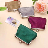 Women Double Layer Coin Purse PU Leather Wallet Mini Retro Coin Bag