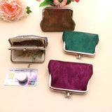 Women Double Layer Coin Purse PU Leather Wallet Mini Retro Coin Bag