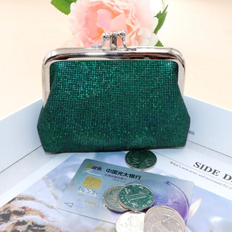 Women Double Layer Coin Purse PU Leather Wallet Mini Retro Coin Bag