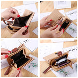 Leather Small Women Wallets Clutch Bag With Hollow Out Leaves