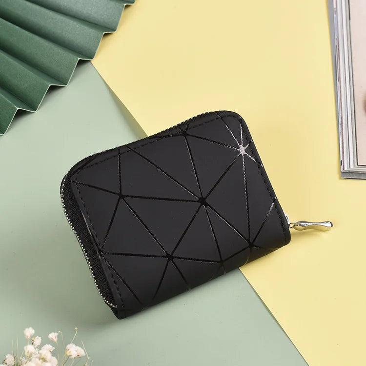 Leather Women's Wallet with Wrist Strap Zipper