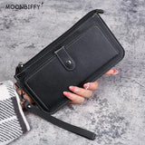 PU Leather Long Wallets Women's Clutch Zipper Student Wallet