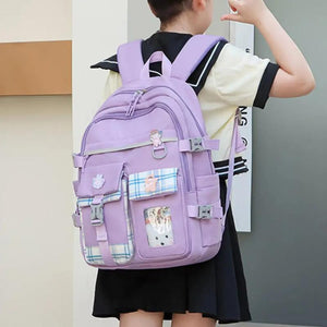 Girls Backpack Anti-theft Large Capacity Cartoon Pockets Zipper Backpack