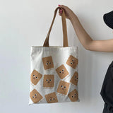 Cartoon Print Ladies Casual Handbag Tote Bag Canvas Shoulder Bag