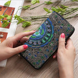 Vintage National Wind Oxford Embroidery Flowers Wallet Female Lady Wallet