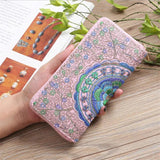 Vintage National Wind Oxford Embroidery Flowers Wallet Female Lady Wallet