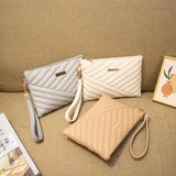 Women PU Leather Long Zipper Wrist Phone Wallet Messenger Bag