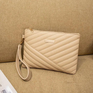 Women PU Leather Long Zipper Wrist Phone Wallet Messenger Bag