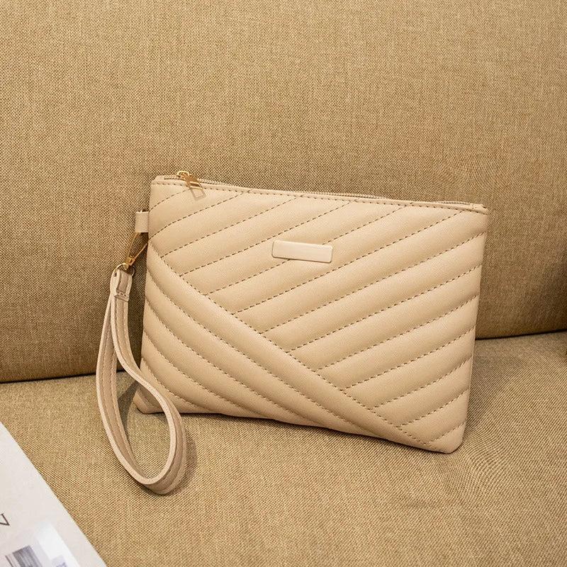 Women PU Leather Long Zipper Wrist Phone Wallet Messenger Bag
