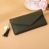 Women Zipper Clutch Wallet Red Long Section Soft PU Leather Money Bag