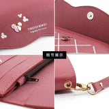 Gray Red Clutch Wallet Soft PU Leather Money Bag