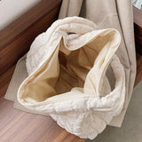 Lattice Pattern Eiderdown Shoulder Bag - Portable Travel Tote