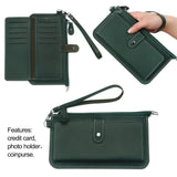 Women's Multifunctional Long Wallet Zipper Clutch PU Leather