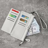 Women's Multifunctional Long Wallet Zipper Clutch PU Leather