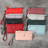 Women's Multifunctional Long Wallet Zipper Clutch PU Leather