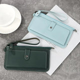 Women's Multifunctional Long Wallet Zipper Clutch PU Leather