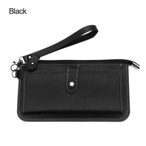 Women's Multifunctional Long Wallet Zipper Clutch PU Leather