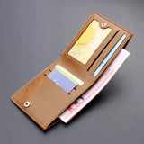 Men's Slim Leather Billfold Wallet Credit Card Holder Retro Dollar Wallet