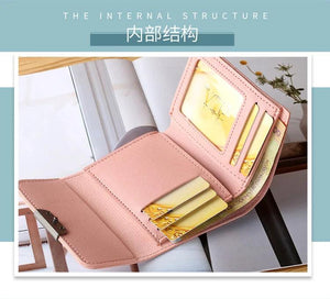 Short Wallet Mini Wallet Contrasting Metal Buckle Purse