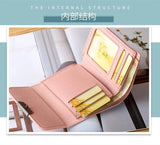 Short Wallet Mini Wallet Contrasting Metal Buckle Purse