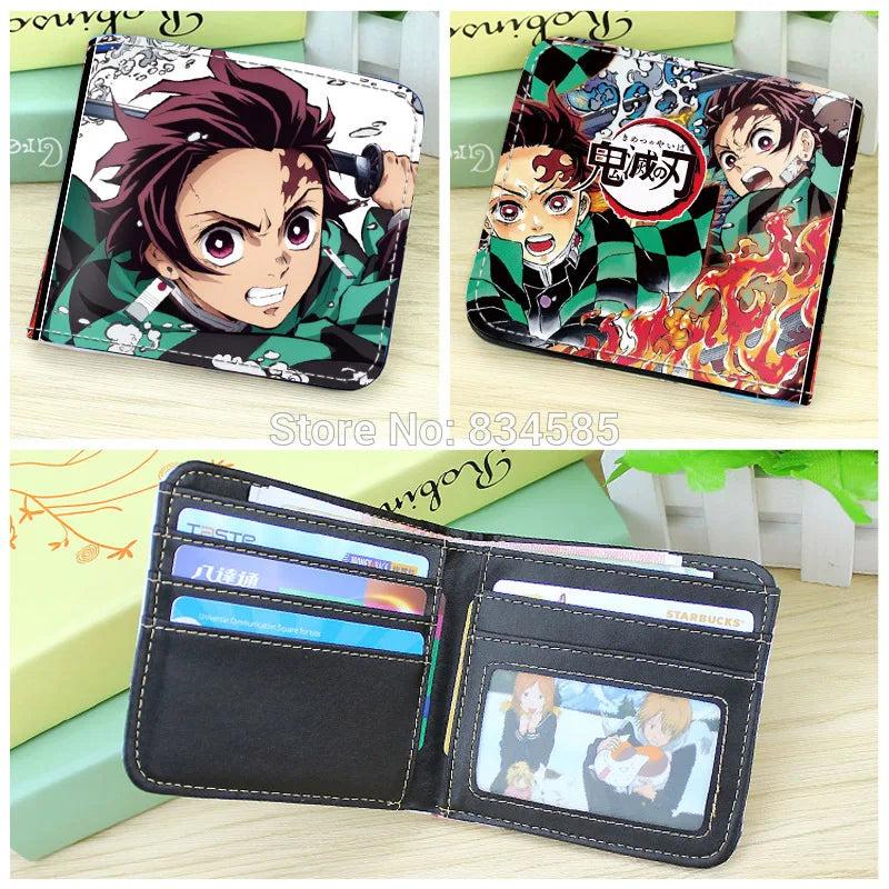 Demon Slayer Tanjirou/Nezuko/Zenitsu Short Wallet - PU Leather Bifold Purse