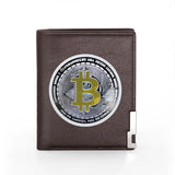 Bitcoin Printed Leather Men's Wallet Slim Credit Card Holder