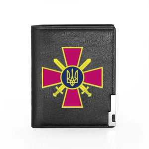 Ukrainian National Guard Leather Wallet - Slim Credit Card Holder