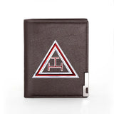 Masonic Masons Triangle Printing Leather Wallet Billfold Slim Holders