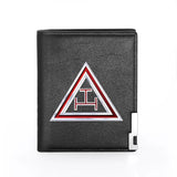 Masonic Masons Triangle Printing Leather Wallet Billfold Slim Holders