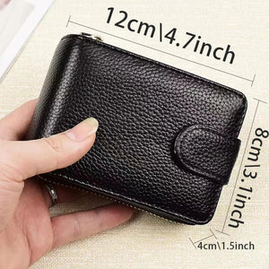 Women Leather Wallet Mini Hasp Solid Multi-Cards Holder Pattern Short Money Case