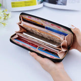 Large Capacity Zipper Purse PU Leather Hand Wallet for Women