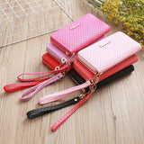 Large Capacity Zipper Purse PU Leather Hand Wallet for Women