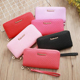 Large Capacity Zipper Purse PU Leather Hand Wallet for Women
