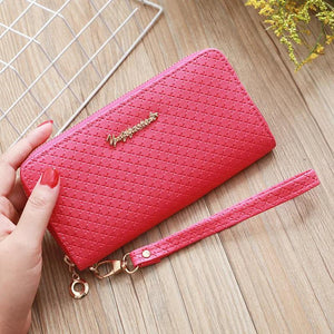 Large Capacity Zipper Purse PU Leather Hand Wallet for Women