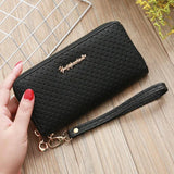 Large Capacity Zipper Purse PU Leather Hand Wallet for Women