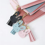 Mini Zipper Wallet with Tassels for Women