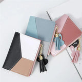 Mini Zipper Wallet with Tassels for Women