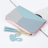 Mini Zipper Wallet with Tassels for Women