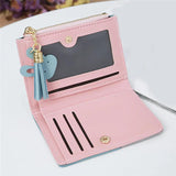 Mini Zipper Wallet with Tassels for Women
