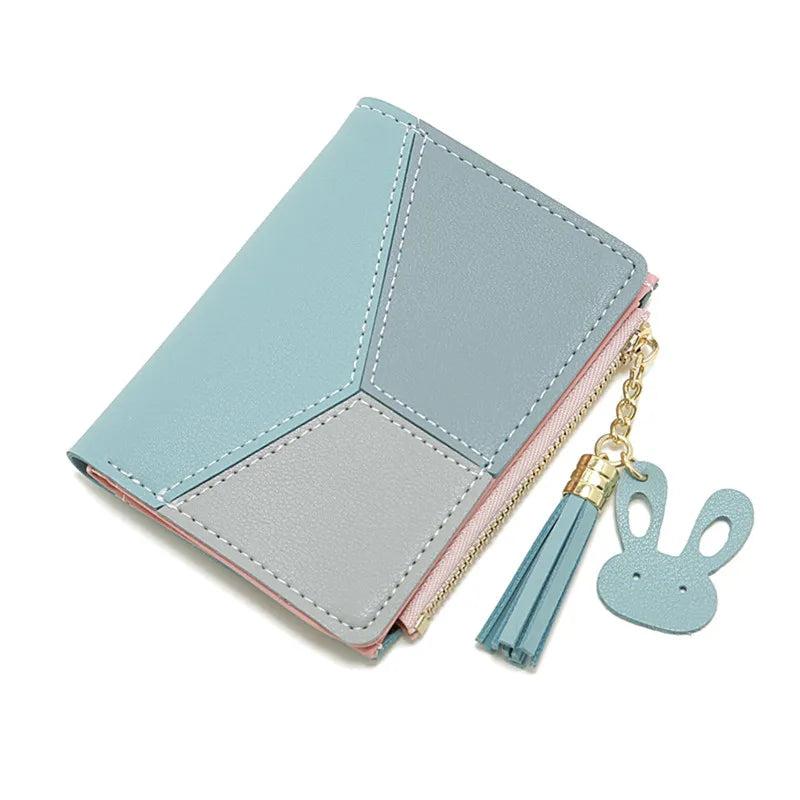 Mini Zipper Wallet with Tassels for Women