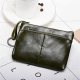 Mini Leather Zipper Wallet Slim Female Men's Purse