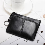 Mini Leather Zipper Wallet Slim Female Men's Purse