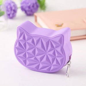 Silicone Cat-Shaped Women's Mini Coin Purse