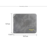 Men Short Wallet PU Leather Money Clips Thin Purses