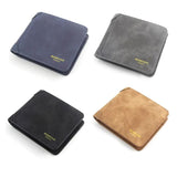 Men Short Wallet PU Leather Money Clips Thin Purses