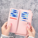 Women's Long Wallet PU Leather Clutch Zipper Student Wallet