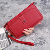 Women's Long Wallet PU Leather Clutch Zipper Student Wallet